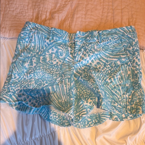 Lilly Pulitzer Pants - Lilly Pulitzer Thick Blue Scallop Edge Women’s Shorts 16